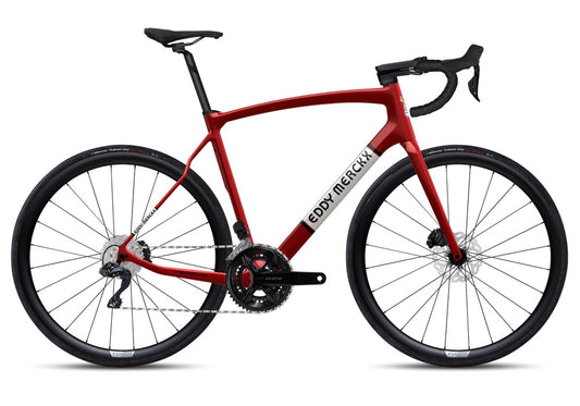 Rennrad "Eddy Merckx Mendrisio mit Shimano 105 DI2 2x12sp" rot-metallic