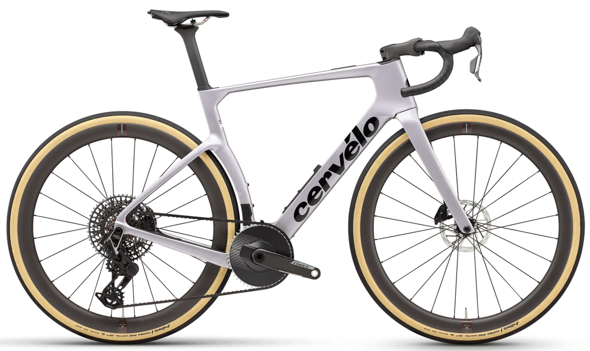 Gravelbike "Cervelo Aspero 5 silver SRAM Force E1 XPLR AXS 1x13sp" Silber