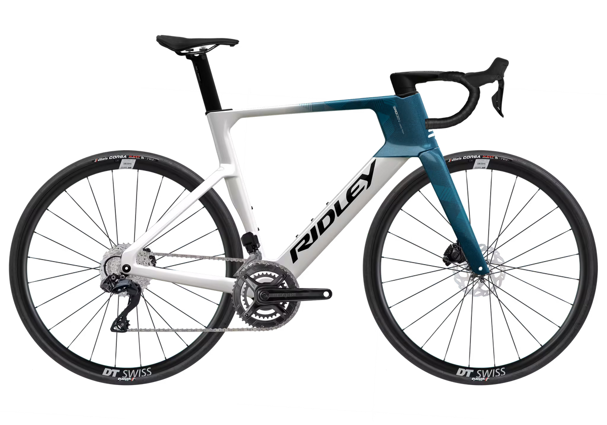 E-Bike "Ridley E-Noah mit Shimano 105 DI2 2x12" Blau Weiß