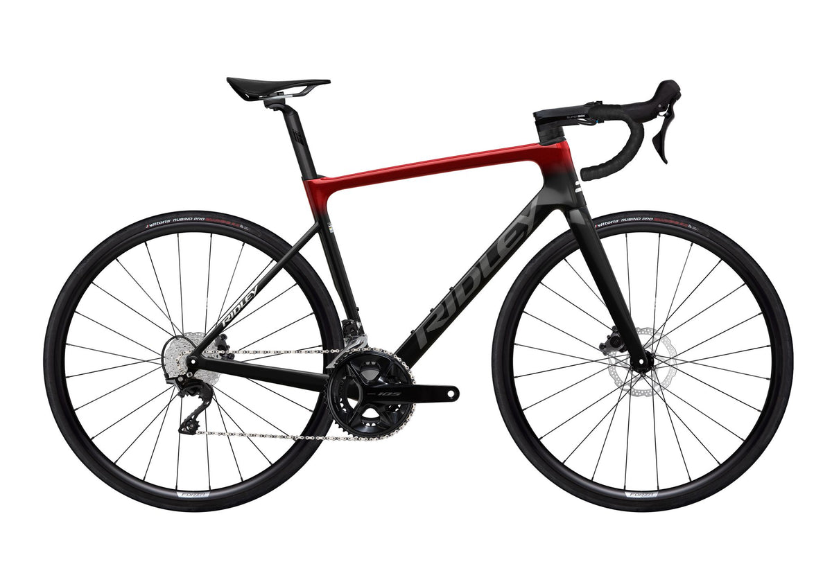 Rennrad "Ridley Falcn mit Shimano 105-2x12" Rot Schwarz