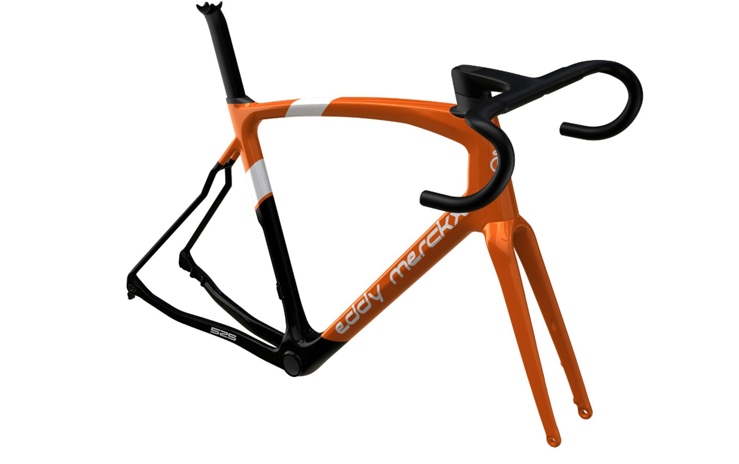Rennradrahmen "Eddy Merckx 525" orange/schwarz inkl. Carbon Cockpit