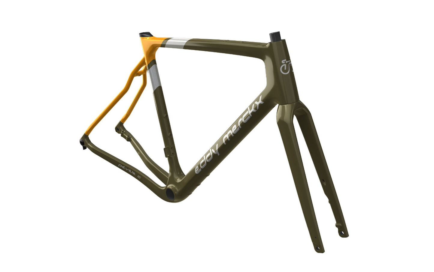 Gravelrahmen "Eddy Merckx Pévèle Carbon" grün/gelb